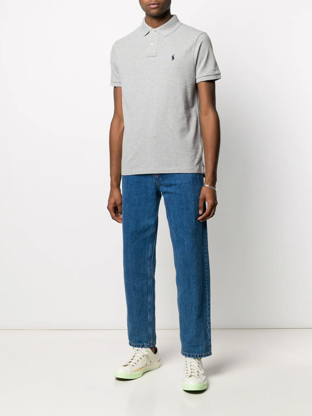 RALPH LAUREN Slim Fit Mesh Polo Shirt Andover Heather