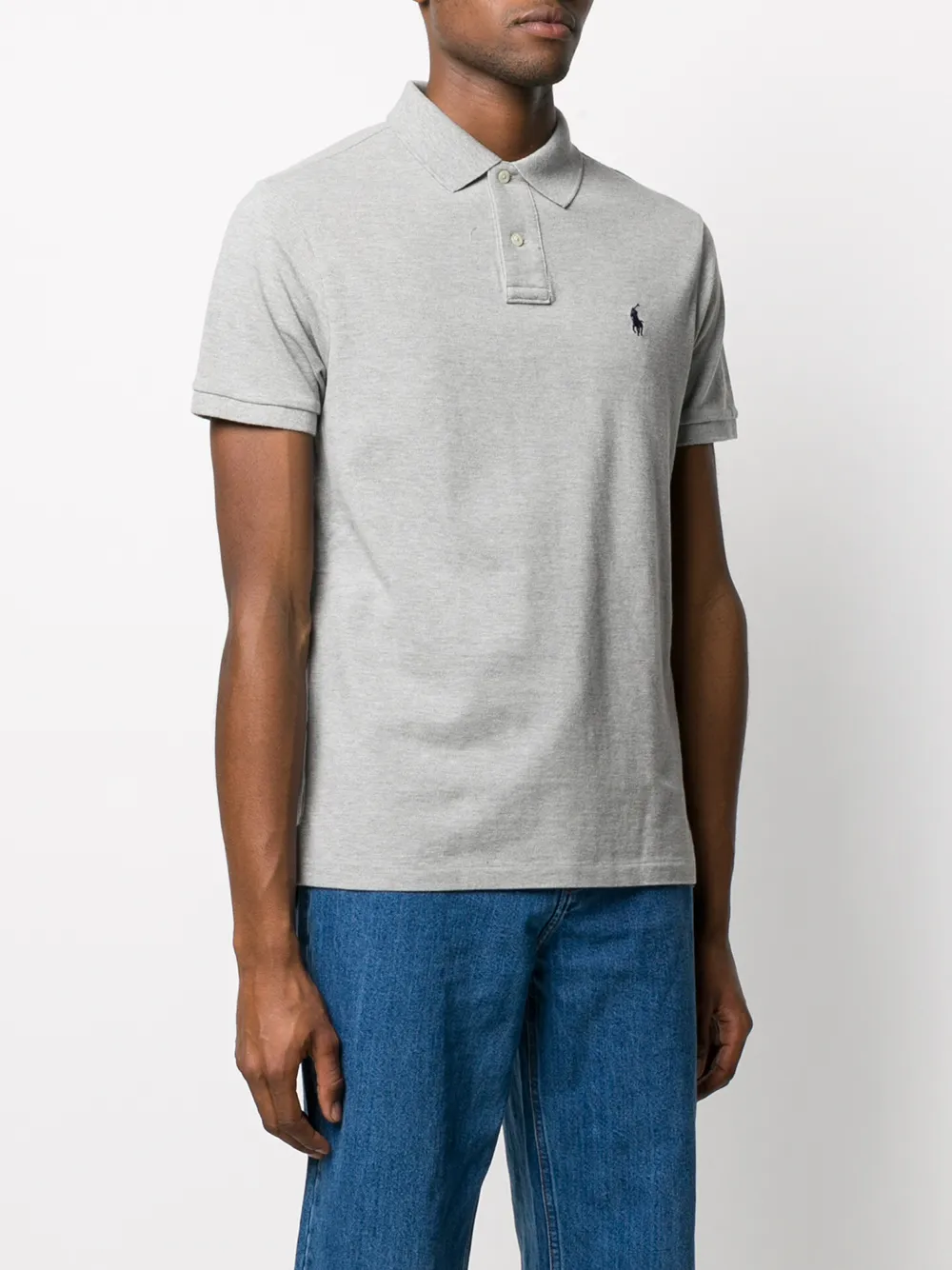 RALPH LAUREN Slim Fit Mesh Polo Shirt Andover Heather