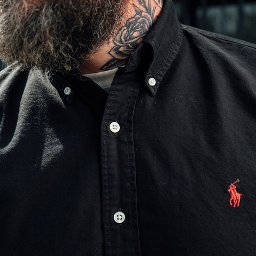 Polo Ralph Lauren Garment Dyed Classic Fit Oxford Shirt Polo Black