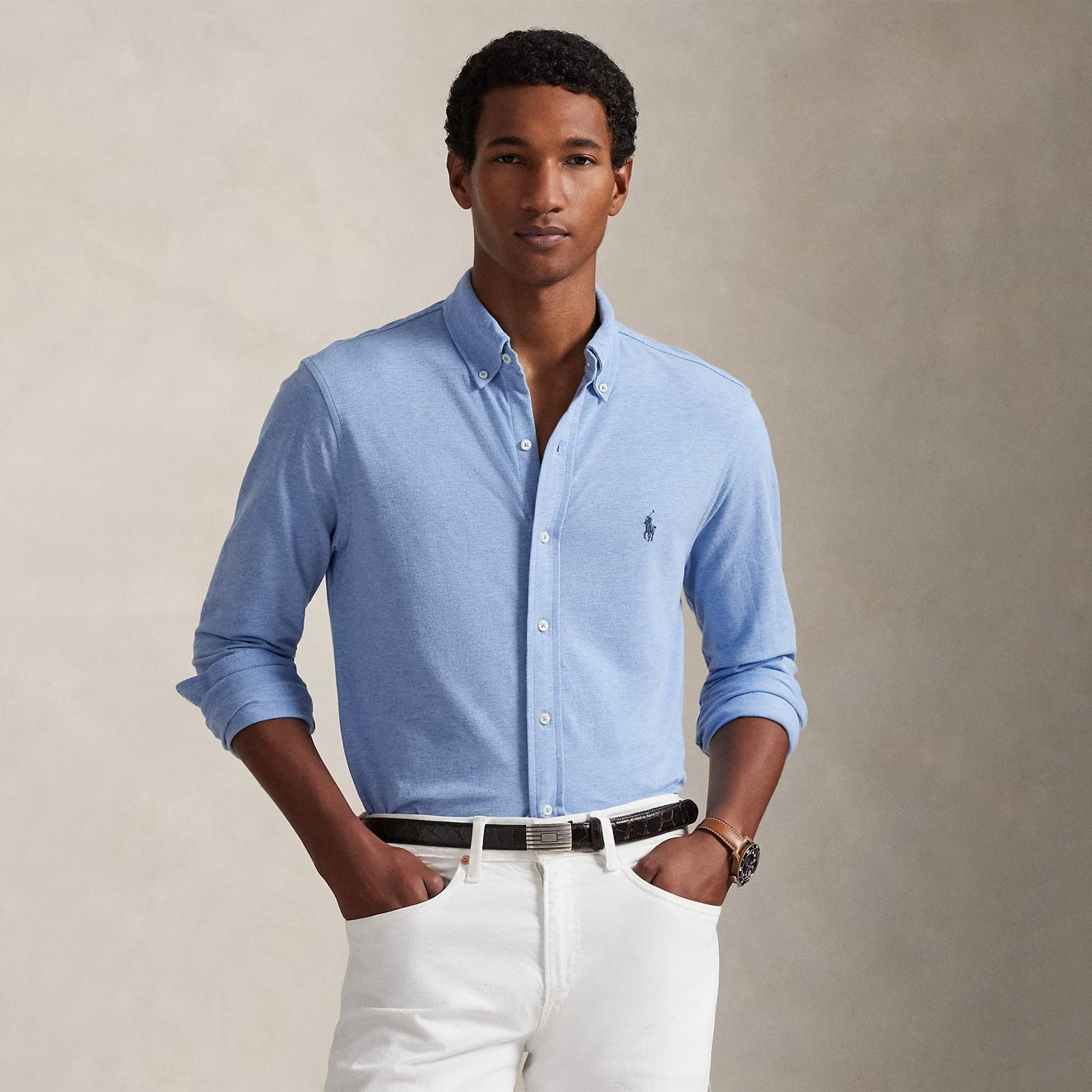 Polo Ralph Lauren Featherweight Mesh Shirt Isle Heather