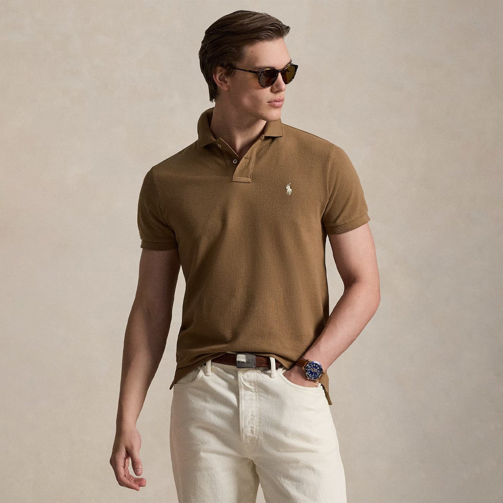 Polo Ralph Lauren The Iconic Mesh Polo Shirt RL Brown