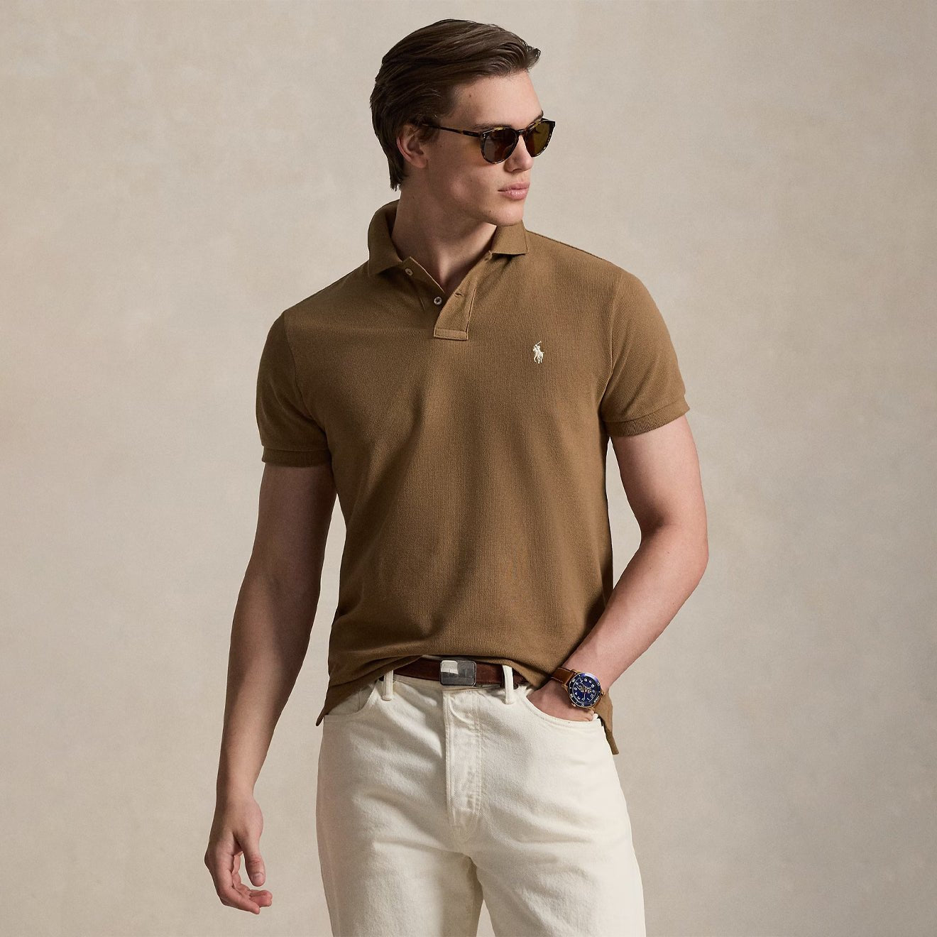 Polo Ralph Lauren The Iconic Mesh Polo Shirt RL Brown