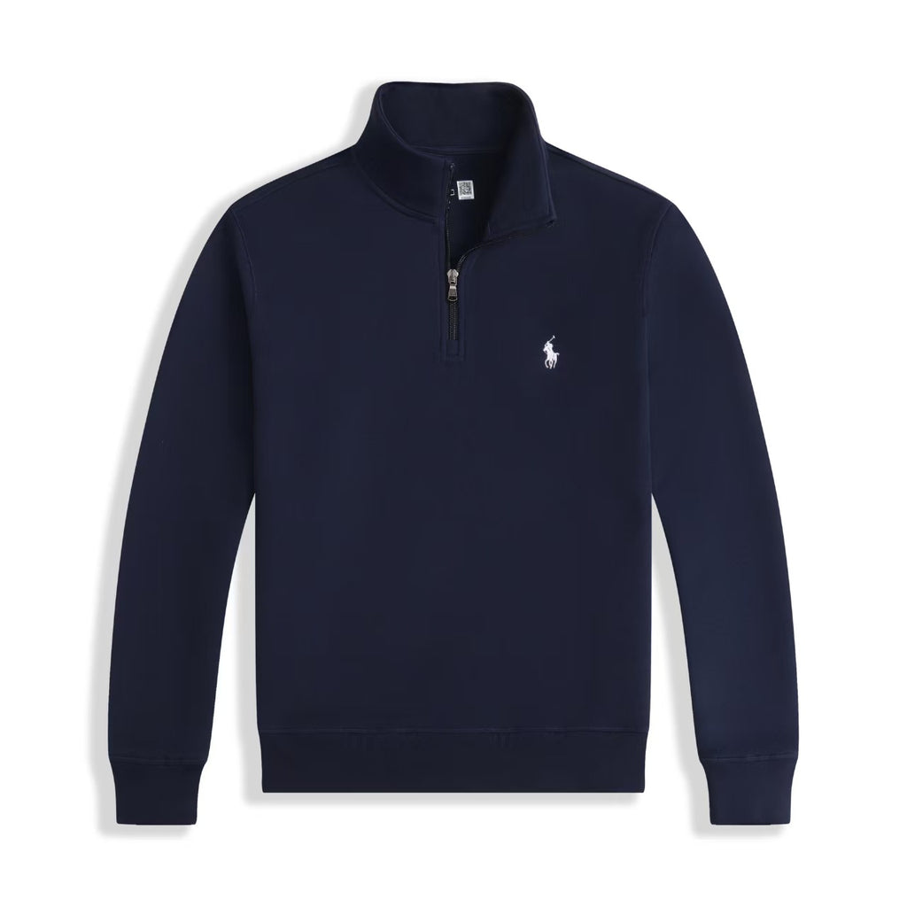 Ralph Lauren Luxus-Jersey-Pullover mit Viertelreißverschluss