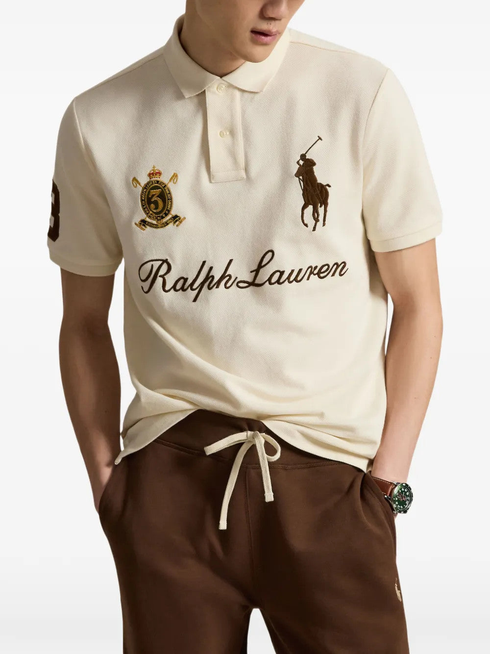 POLO RALPH LAUREN - Men Basic Mesh Script Embroidered Short-Sleeve Polo Shirt