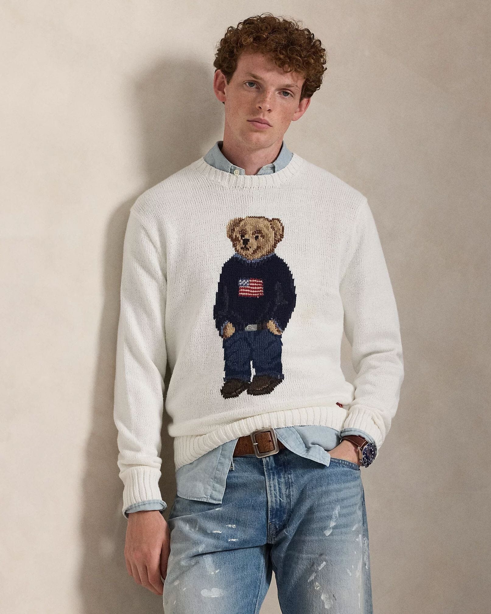 Ralph Lauren Polo Bear Baumwoll-Leinen-Pullover