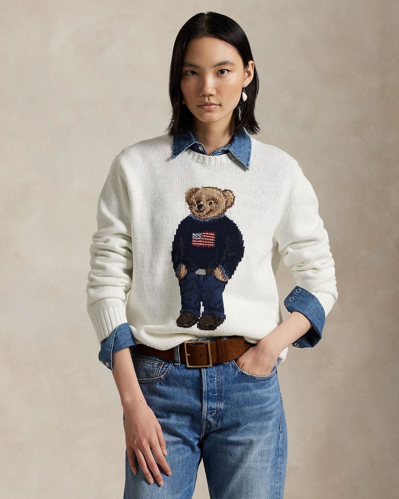 Ralph Lauren Polo Bear Baumwoll-Leinen-Pullover