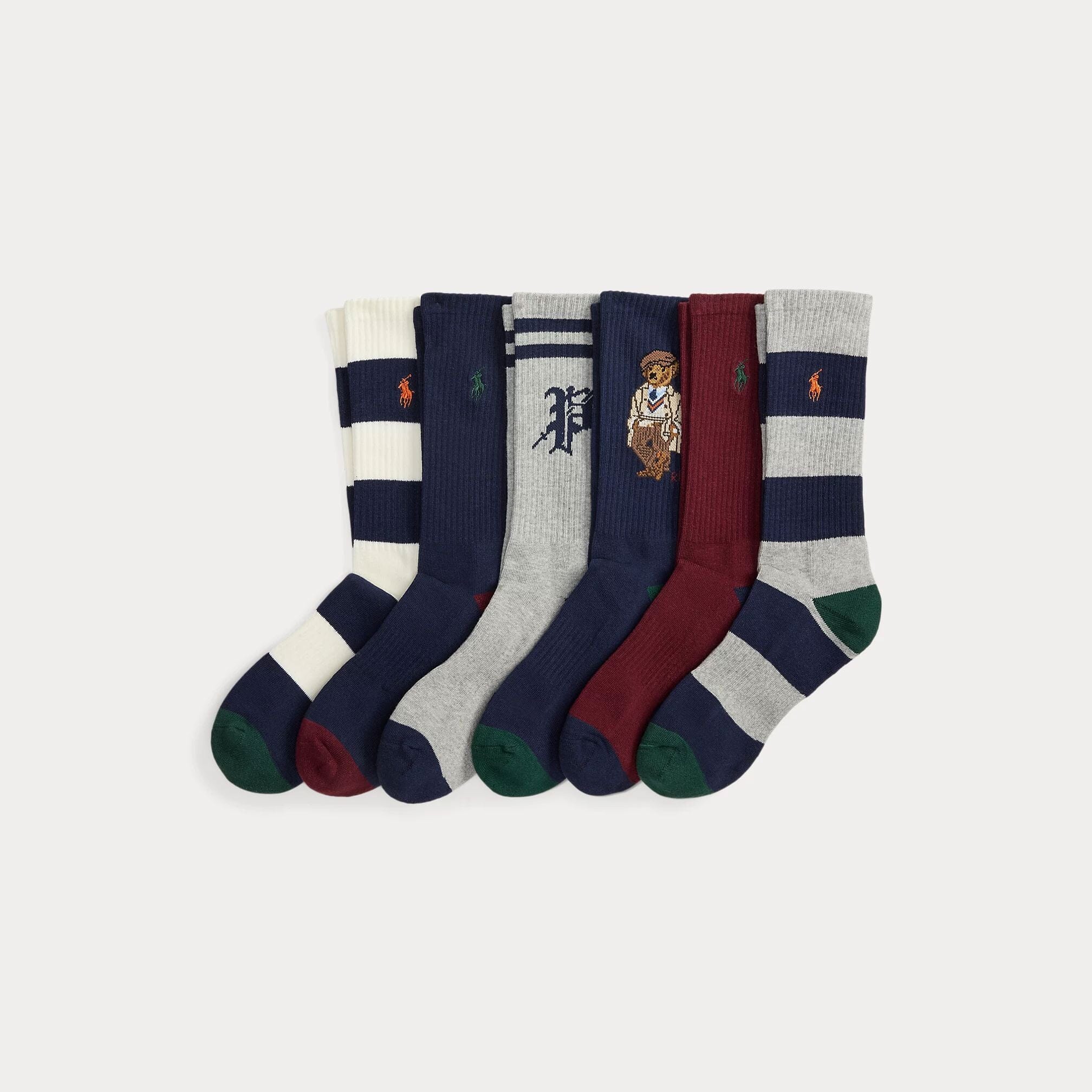 Ralph Lauren Polo Bear Crew-Socken aus Baumwollmischung, 6er-Pack