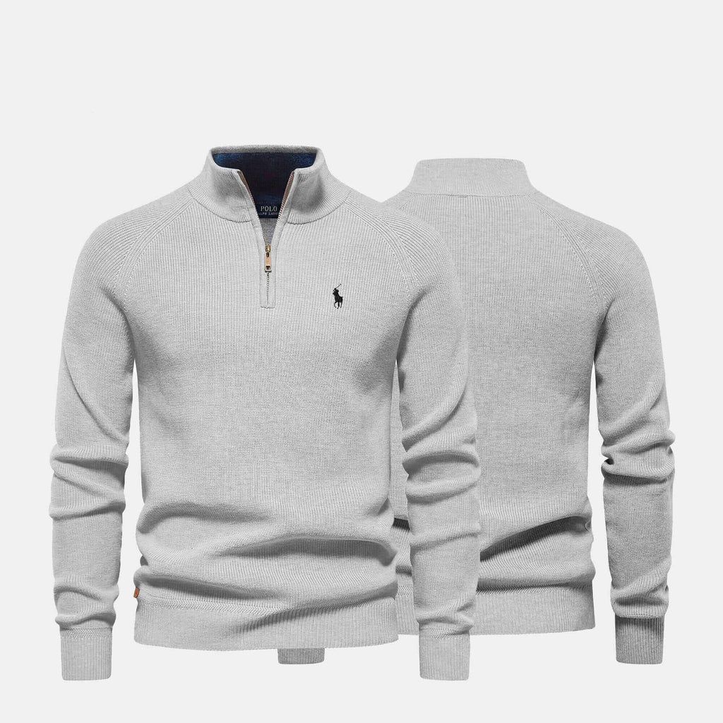 Ralph Lauren Raffinierter Rippstrick-Pullover mit Reißverschluss